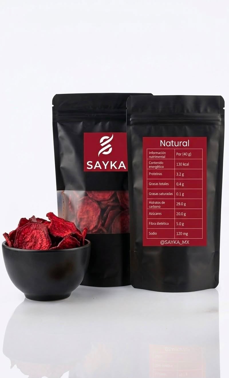 SAYKA betabel natural con tabla nutrimental